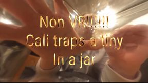 Giantess Cali traps a tiny in the jar- normal edition