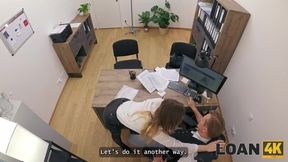 LOAN4K. Czech girl with huge boobs is sucking clerk’s big cock in his office