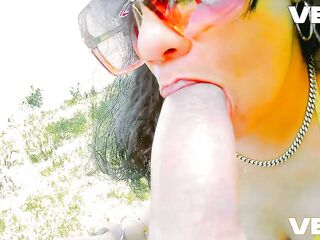 PUBLIC PARK BENCH ORAL-JOB LARGE WEENIE COSPLAY UNDRESSED BEACH