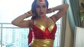 This hot chick with a dick loves cosplaying and she is fun to watch