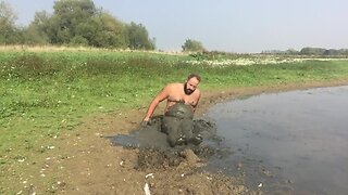 Jons mud fun at lake in 2016