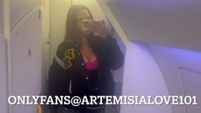 Artemisia Love Flashing her big tits in the airplane bathroom Onlyfans@ArtemisiaLove101