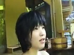 Adorable Japanese girl loses her clothes and delivers a nic