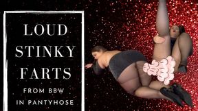 Loud Stinky Farts from BBW in Pantyhose