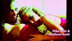Hot lesbians with their high heels on suck on each other