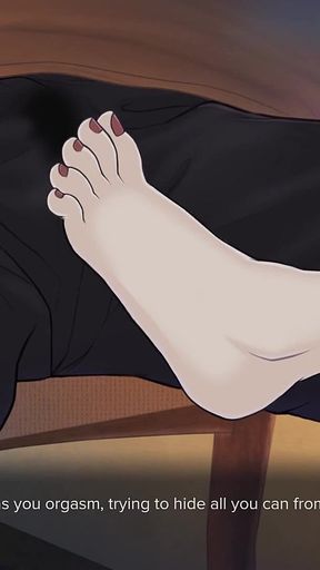 Quickie a Love Hotel Story: Professor Giving Foot Job to Her Student in the Restaurant He Busted Nut in His Pants - Episode 6