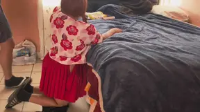 This mature cholita sucks my hard cock all day long.
