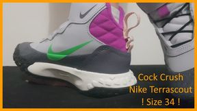 Crushing Cock with Nike Hiking Boots in Size 34EU - CBT Crushing Shoejob with LittleShoes | 035A