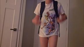 Twink Late for Class with No Pants