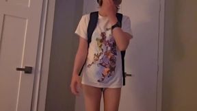 Twink Late for Class with No Pants