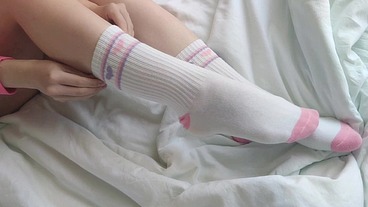 Sockjob, cum on cute socks!