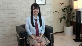 18-year-old japanese beauty. suzu-chan with black hair and big tits, uniform cosplay creampie sex and blowjob. uncensored. shaved pussy strip, masturbation
