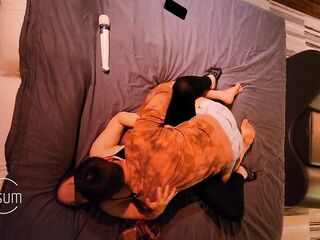 Hubby gets spitroasted and banged by me and my boyfriend in a very hot bi Male+Male+Female