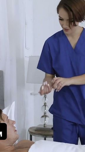 Step Sis In Nurse Uniform Natalie Porkman Takes Care Of Step Brother's Huge Boner - TeamSkeet   Clip 1