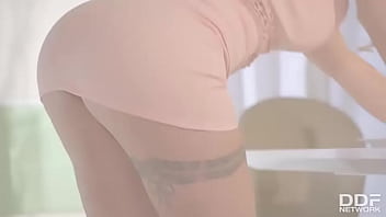 Busty Babe&#039_s Boredom Relief: A Glass Dildo Ride At Home