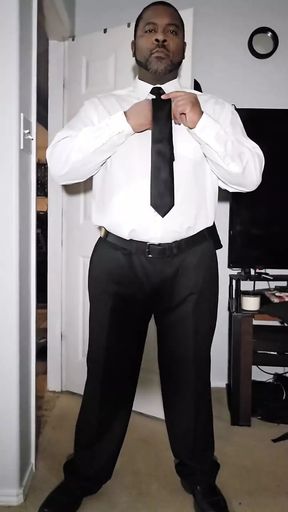 Masturbating BBC in Shirt and Tie