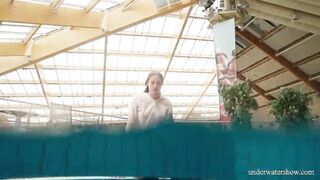 Huge boobs red haired Lola underwater naked