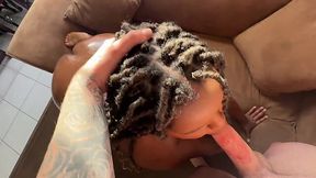 She's an absolute cumslut for BWC. Ebony sucks on a big cock and gets pounded