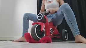 JEANS BIKER RUNS OVER TEDDY BEAR – WHEEL CRUSH & FLATTENING