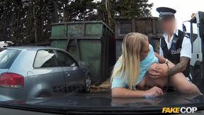Fake Cop - Sasha Kas &amp; Channel Get Into a Heated Dispute but Quickly Settle When a Fake Cop Joins for a 3some
