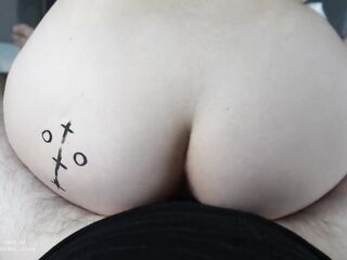 Playing X's and Z's on my stepsister's booty. I won not merely the game, but sex with her.