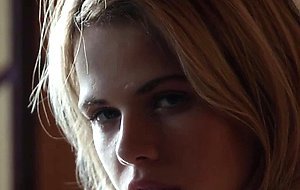 Tiny Russian teen blonde hot striptease and posing