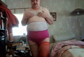 WIENER GIRL - bra, girdle, fat ass, and wiener play