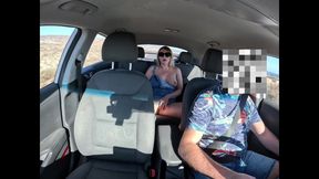 Girl No Panties Masturbating in the Taxi