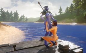 Futa Draenei Fucks a Girl's Ass next to a Lake : Warcraft Porn Parody