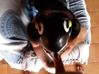 Masked slender latin chick mother i'd like to fuck fellatio deepthroat POV view