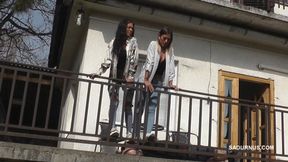 Olga and Natasa are trampling on the terrace mp4