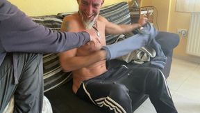 pegging - horny wife spanish milf, fuck yourself with my dildo while i give you a handjob until you cum, you ll love it ( with little blonde and wildspainman )