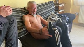 pegging - horny wife spanish milf, fuck yourself with my dildo while i give you a handjob until you cum, you ll love it ( with little blonde and wildspainman )