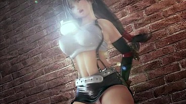 Tifa from Final Fantasy hentai yoga workout