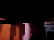 goth femboy cums on huge dildo