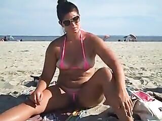 Crystal's Bikini Doesn't Cover Her Butt Or Vagina!