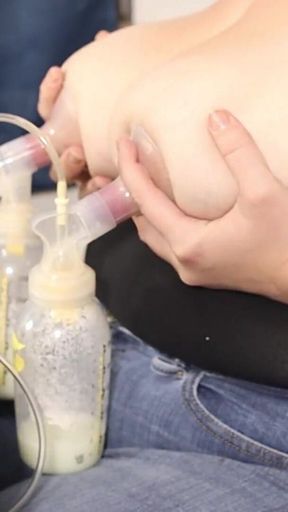 Breast Milk Pumping From the Side