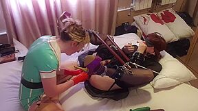 Latex Nurse Pegging Her Bondage Sissy Slut. Essex Girl Lisa & Tgirl Lucy