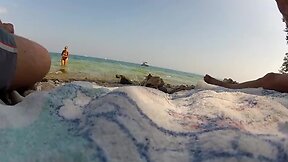 Wife with stranger on the lake