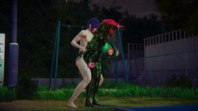 fucking a watermelon in the park - hentai monster girl