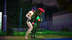 fucking a watermelon in the park - hentai monster girl