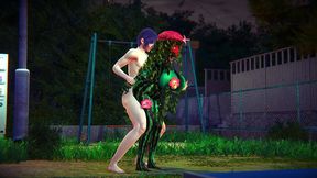 fucking a watermelon in the park - hentai monster girl