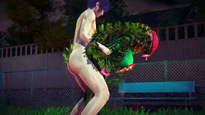 fucking a watermelon in the park - hentai monster girl