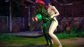 fucking a watermelon in the park - hentai monster girl