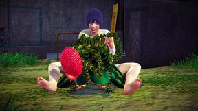 fucking a watermelon in the park - hentai monster girl