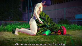 fucking a watermelon in the park - hentai monster girl