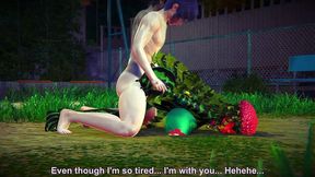 fucking a watermelon in the park - hentai monster girl