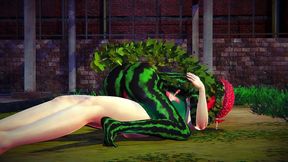 fucking a watermelon in the park - hentai monster girl