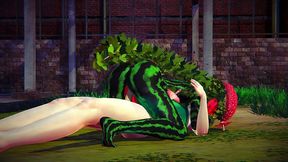 fucking a watermelon in the park - hentai monster girl