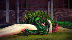 fucking a watermelon in the park - hentai monster girl